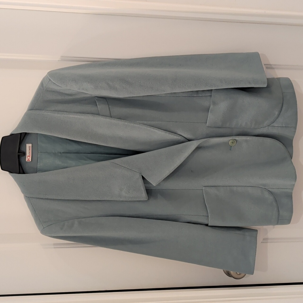 Karl Lagerfeld Vintage Women's Seamfoam Light Teal Wool & Cashmere Blend Blazer